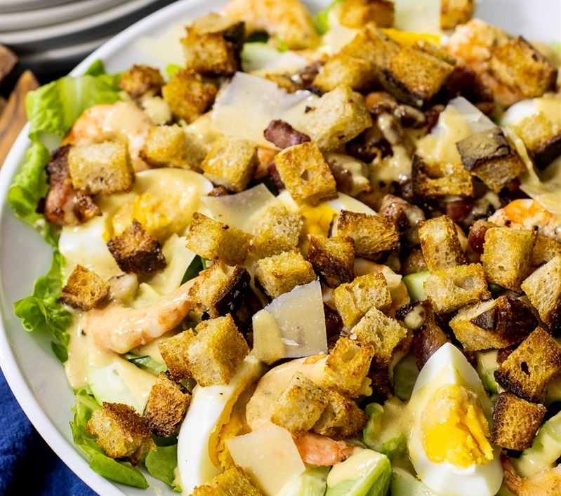 салат цезар з креветками рецепт