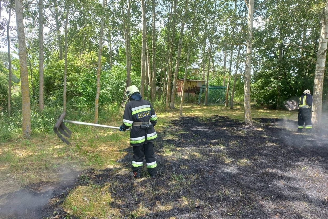 У Гречаниках горіла трава на приватному подвір’ї