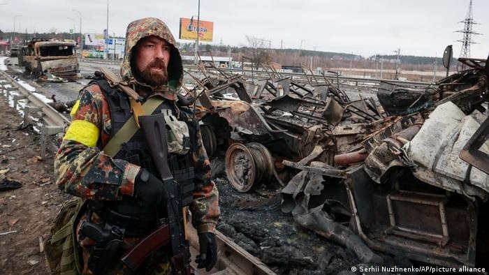 Спалена ворожа техніка  на підступах до Києва 