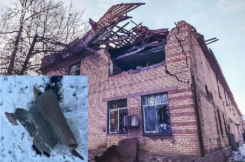 Пошкоджена адмінбудівля В Києві, яка зараз на  реконструкції і не використовується