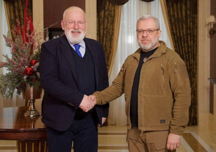 Віцепрезидент Єврокомісії Франс Тіммерманс та міністр енергетики України Герман Галущенко