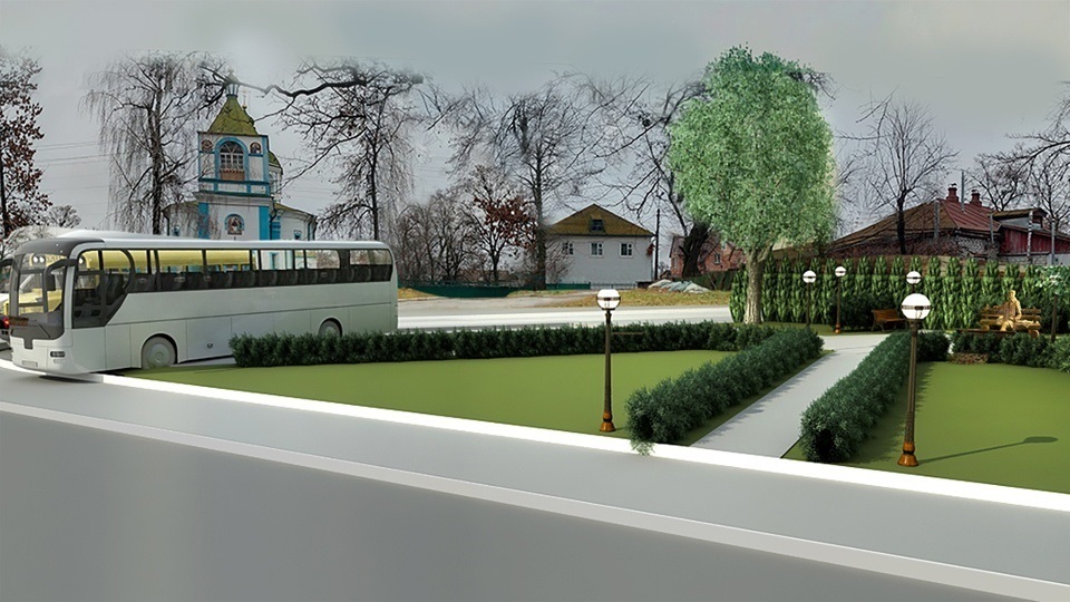 Варіант розташування пам'ятника  Сікорському на місці знесення Просвітницького центру. 