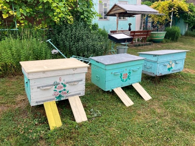 Вулики у Івана Юхимовича не звичайні, а прикрашені розписом