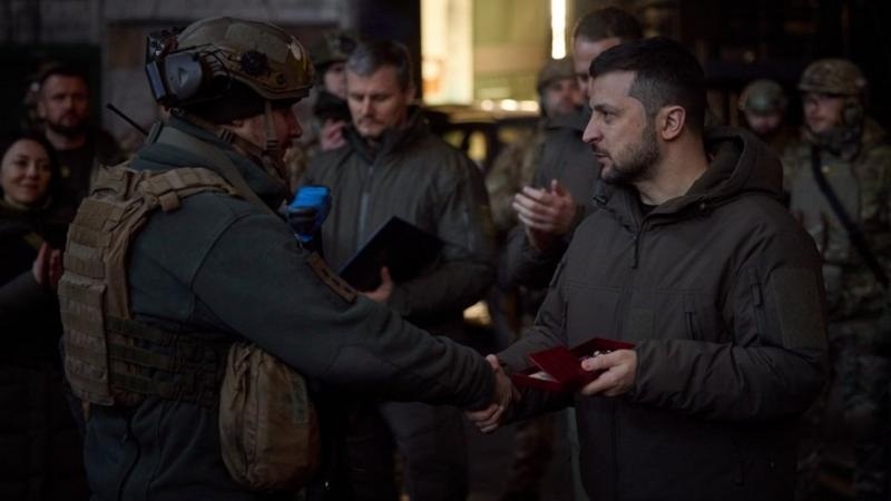 Приїзд Володимира Зеленського у Бахмут 