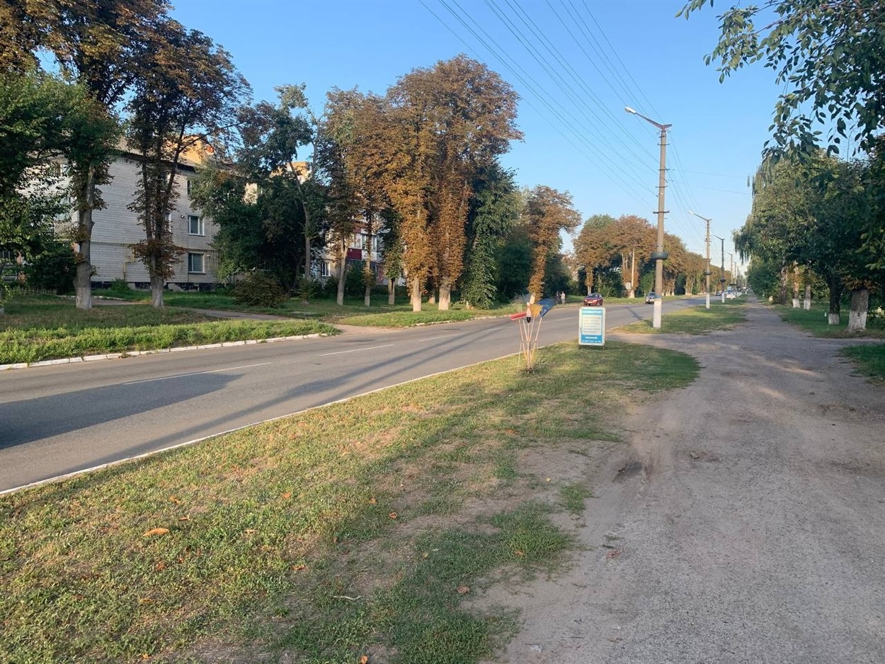 Відрізок дороги, де буде пішохідний перехід