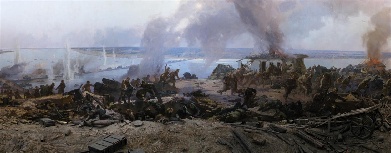 Полотно діорами  "Битва за Дніпро в районі Переяслава і створення Букринського плацдарму восени 1943 р." 