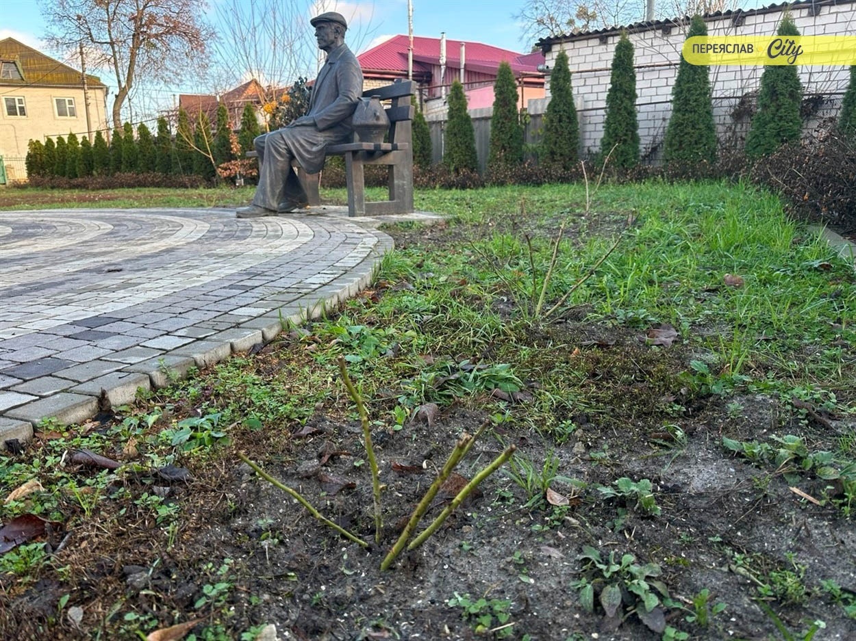 Біля пам'ятника Михайлу Сікорському висадили троянди 