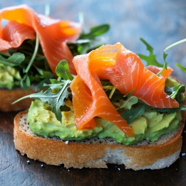 Канапки з авокадо та лососем