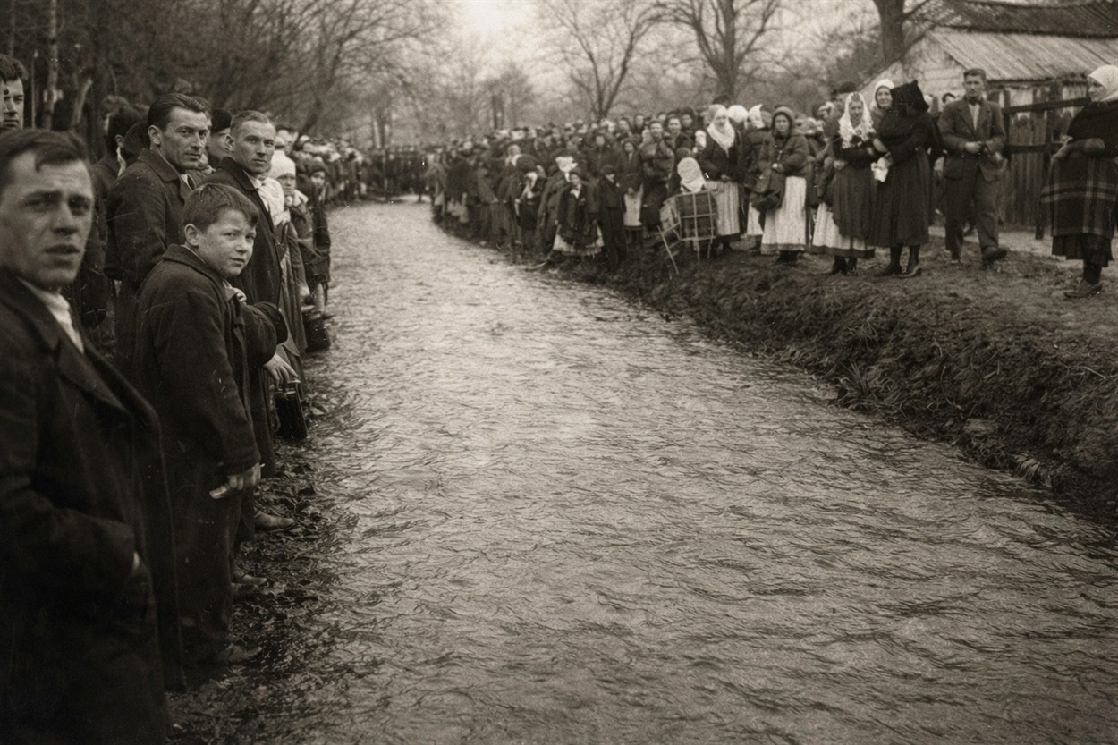 
Водосвяття у селі Улюч, Сяноцького повіту (нині територія Польщі). 1938 рік
