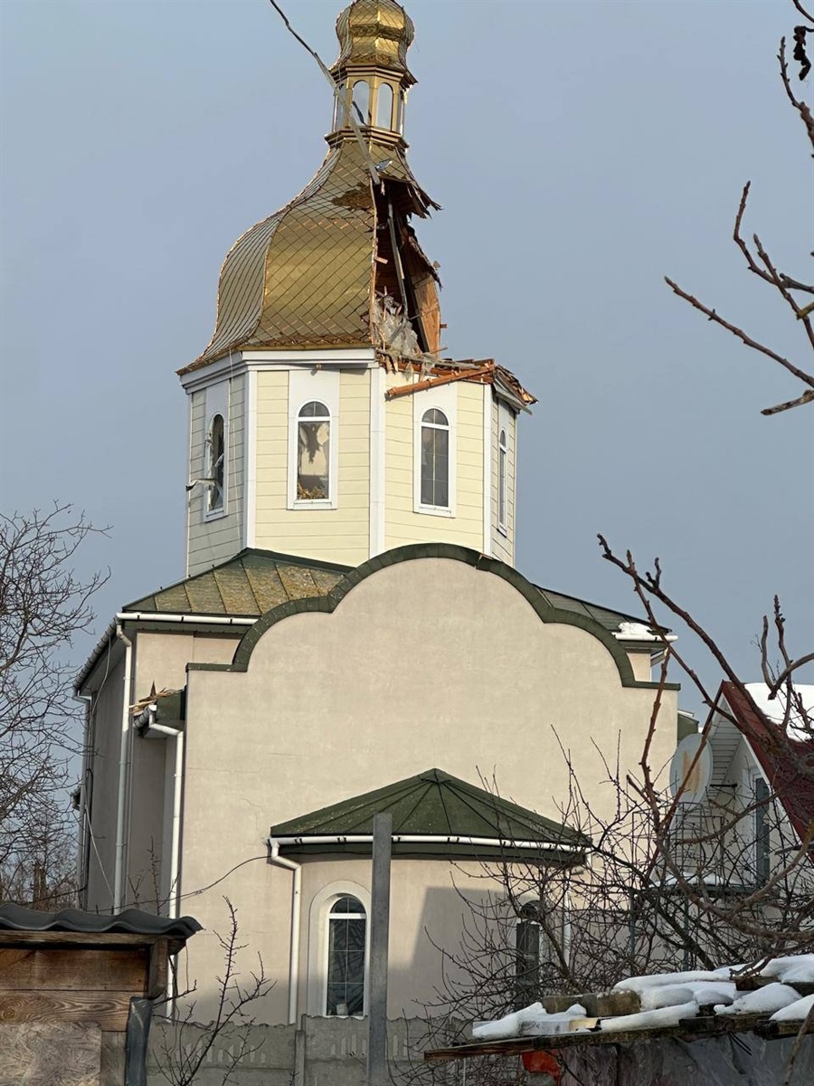 На бориспільщині пошкоджена церква після обстрілу
