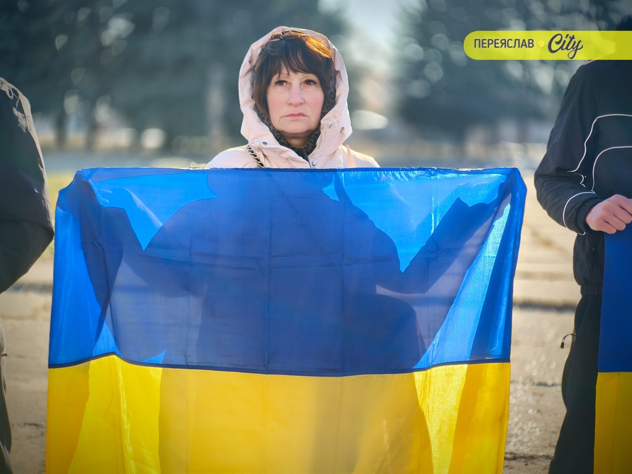 Хвилина мовчання та мовчазна акція нагадування родин зниклих безвісти, полонених та загиблих захисників. Переяслав, 7 березня 2026 р. 