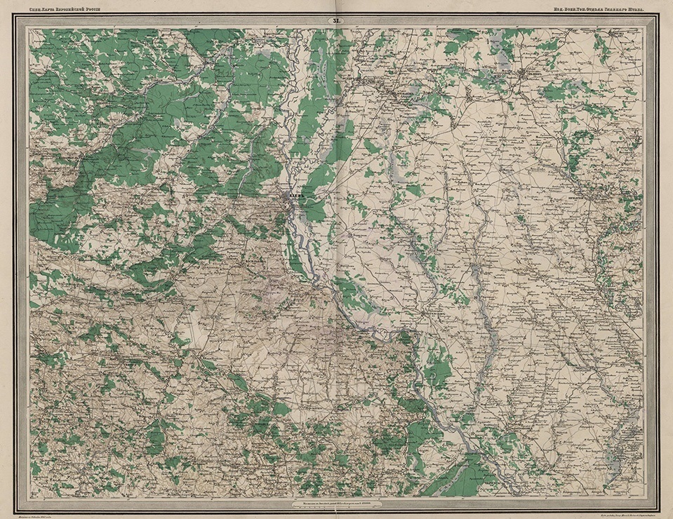 Карта І.О. Стрельбицького (1865-1868 рр.). Полуботкова Слобода по центру карти